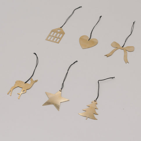 Anhänger Mix 6er Set Gold (VE = 8 Stk.)