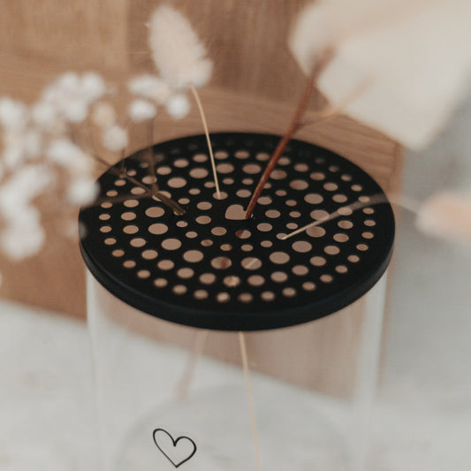 Metal lid flower holder black (VE = 10 pcs)