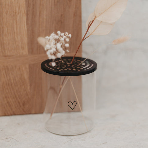 Metalldeckel Blumenhalter schwarz  (VE = 10 Stk)