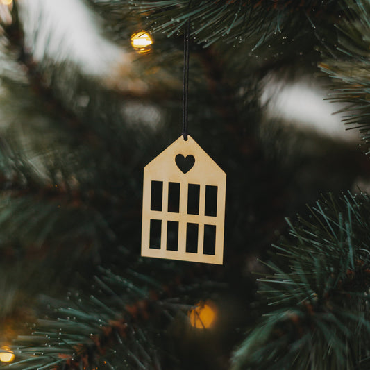 Anhänger Haus 6er Set Gold (VE = 8 Stk.)