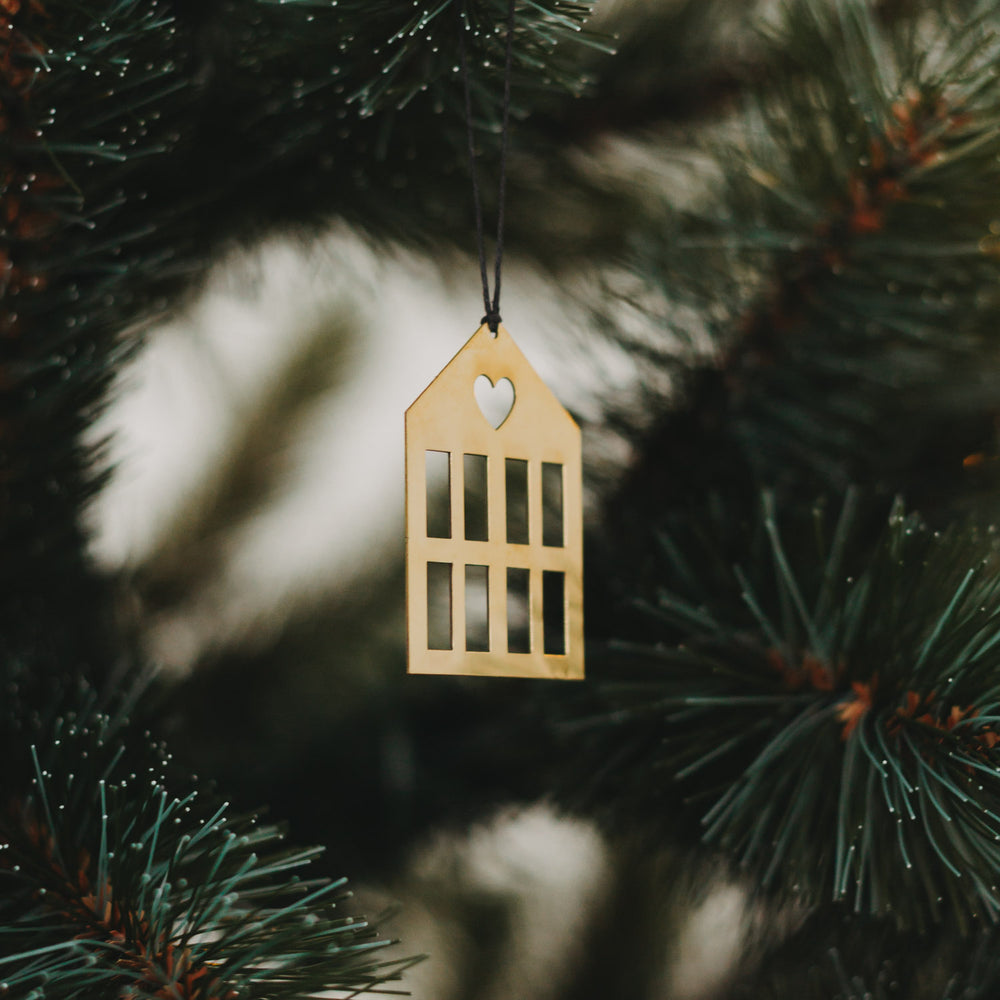 Anhänger Haus 6er Set Gold (VE = 8 Stk.)