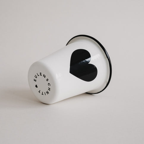 Emaille Becher Herz (VE = 6 Stk)