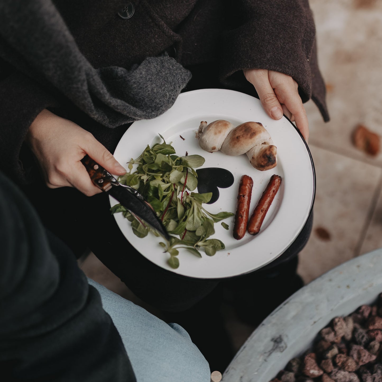 Emaille Speiseteller Herz (VE = 6 Stk)