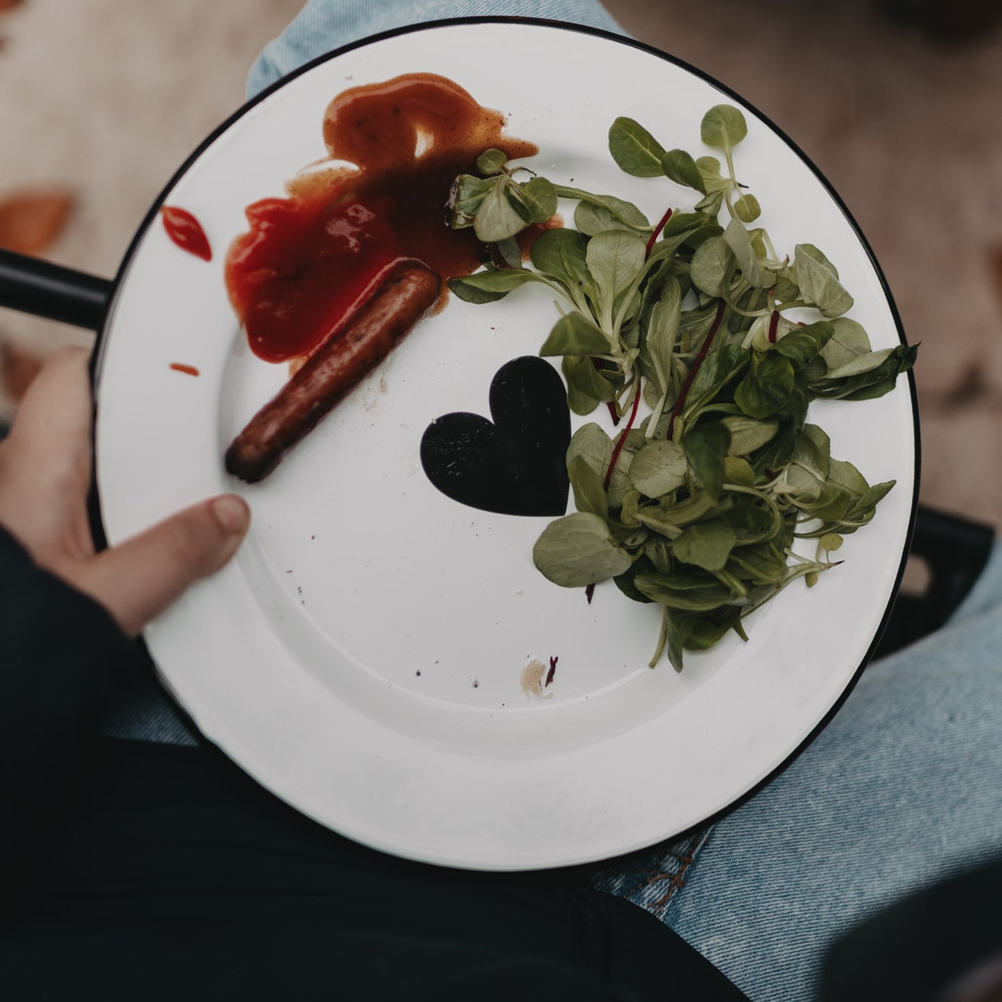 Emaille Speiseteller Herz (VE = 6 Stk)