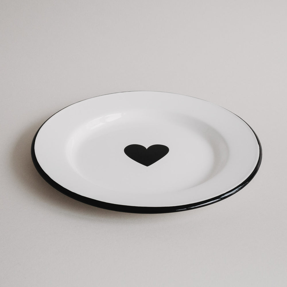 Emaille Speiseteller Herz (VE = 6 Stk)