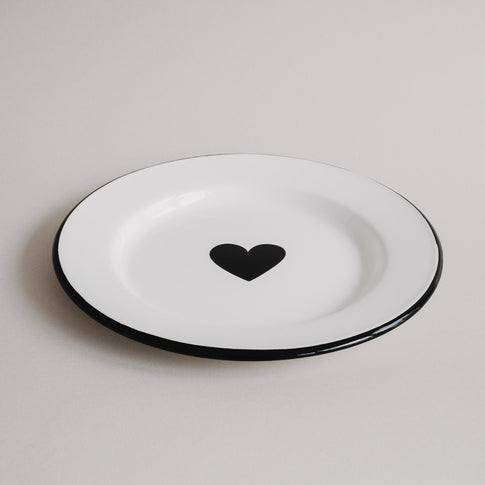 Emaille Speiseteller Herz (VE = 6 Stk)