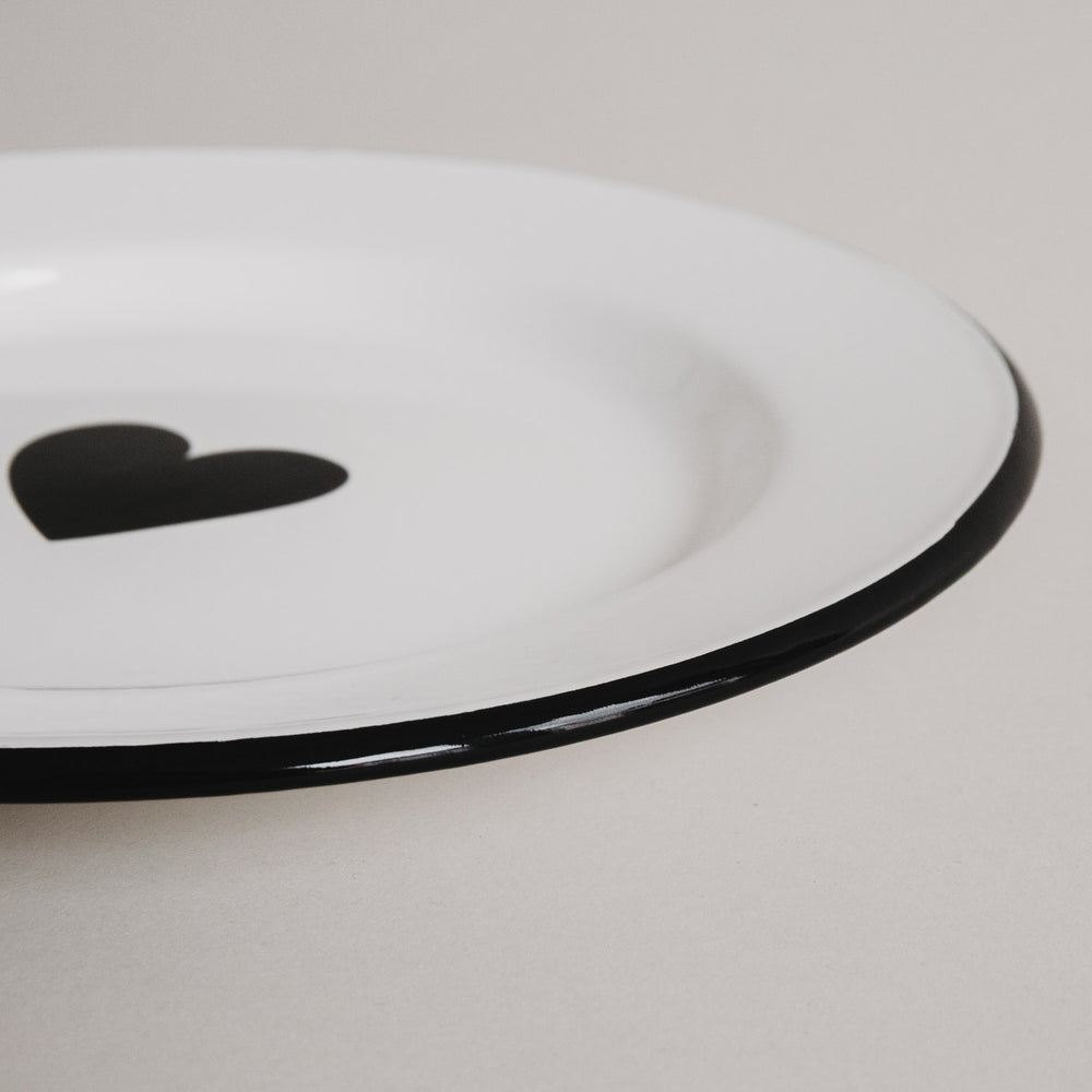 Emaille Speiseteller Herz (VE = 6 Stk)