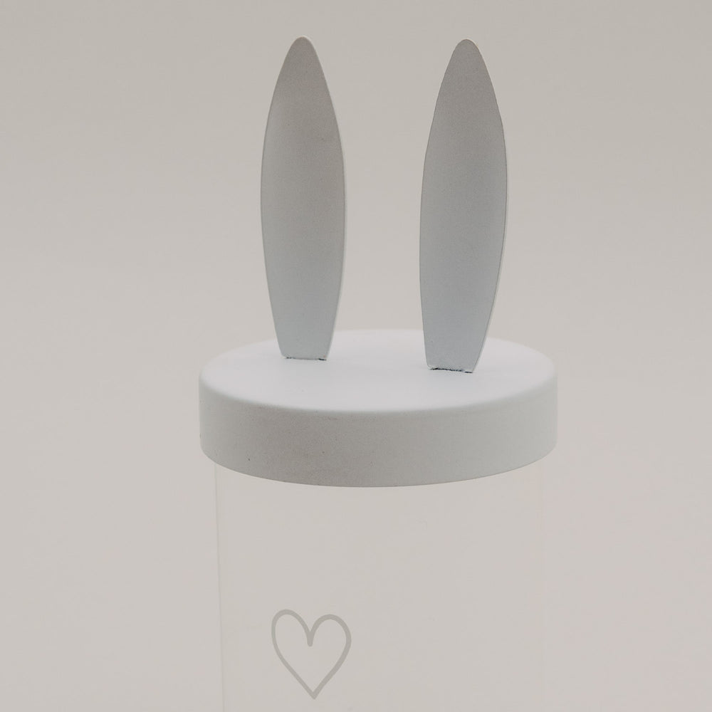 Metalldeckel Hasenohren weiß Mini Vorratsglas (VE = 6 Stk)