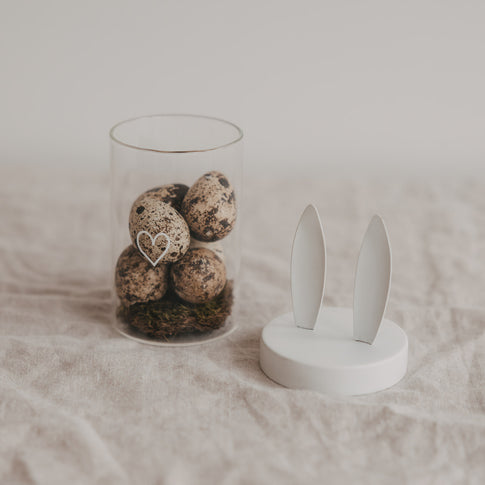 Metalldeckel Hasenohren weiß Mini Vorratsglas (VE = 6 Stk)