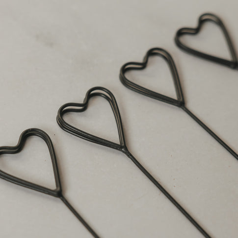 Metallstecker Karte Herz groß 4er (VE = 4 Stk.)