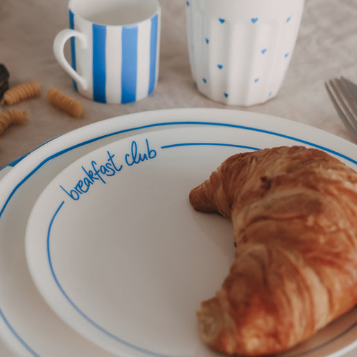 Frühstücksteller rund hellblau Breakfast club (VE = 4 Stk.)