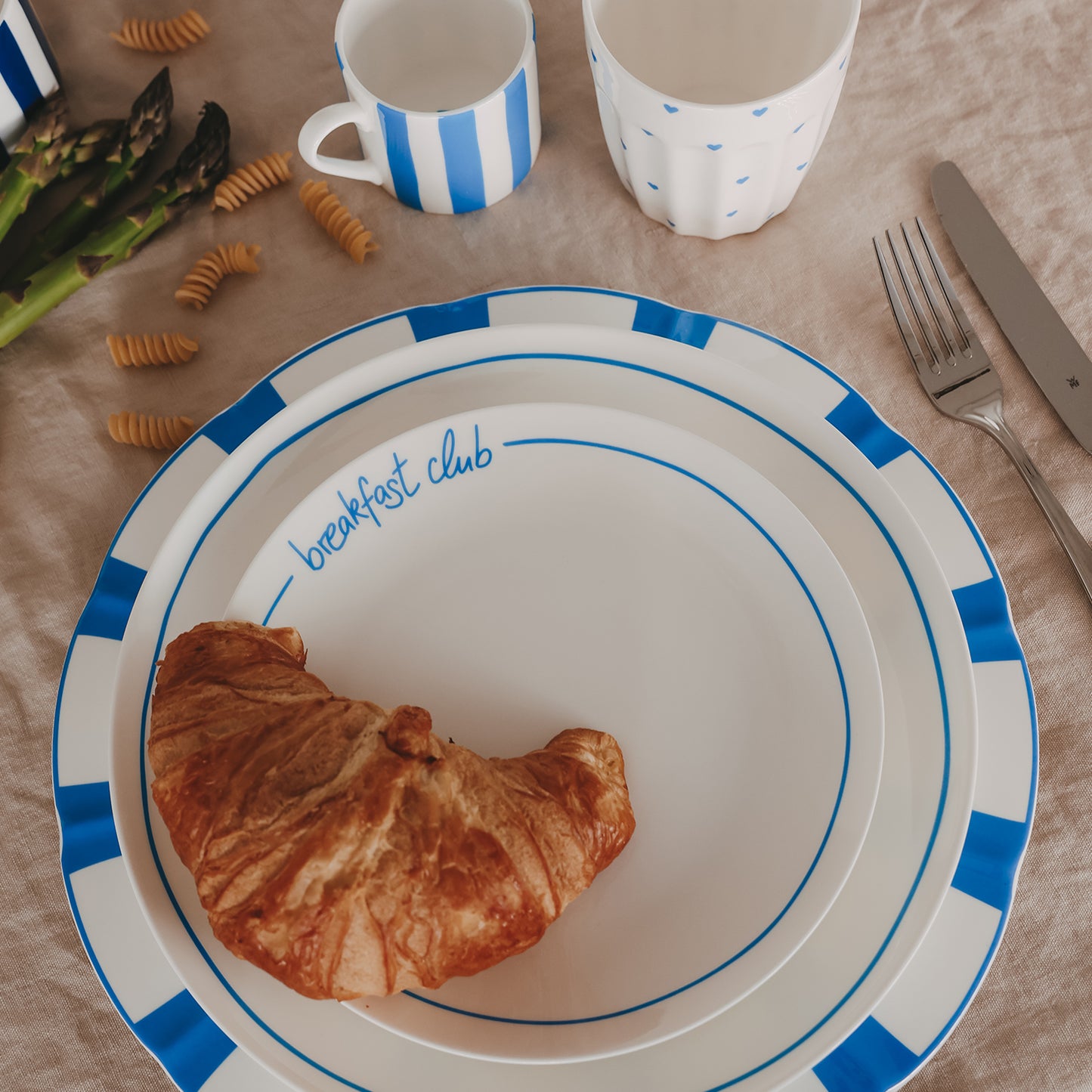 Frühstücksteller rund hellblau Breakfast club (VE = 4 Stk.)