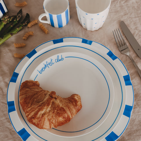 Frühstücksteller rund hellblau Breakfast club (VE = 4 Stk.)