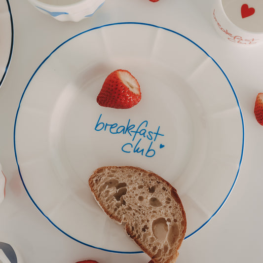 Frühstücksteller wellig hellblau Breakfast club (VE = 4 Stk.)