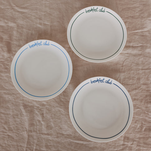 Frühstücksteller rund hellblau Breakfast club (VE = 4 Stk.)