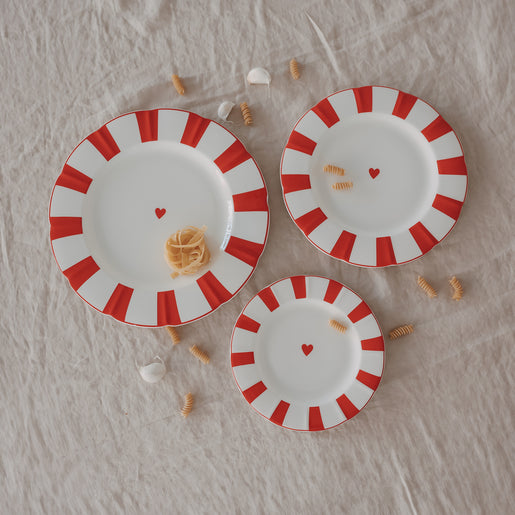 Variante Teller rot wellig – Frühstücks-, Speise- & Platzteller (VE = 4 Stk.)