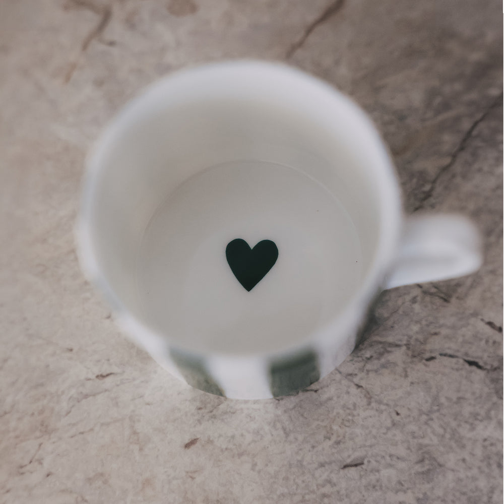 Kleine Tasse Streifen grün (VE = 4 Stk.)