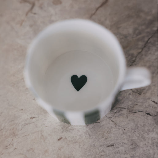 Kleine Tasse Streifen grün (VE = 4 Stk.)