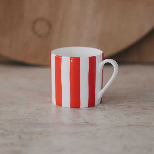 Kleine Tasse Streifen rot (VE = 4 Stk.)