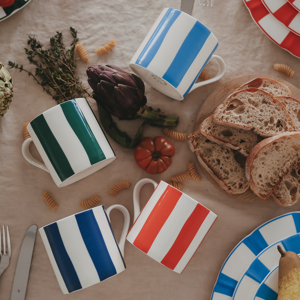Tasse Streifen rot (VE = 4 Stk.)