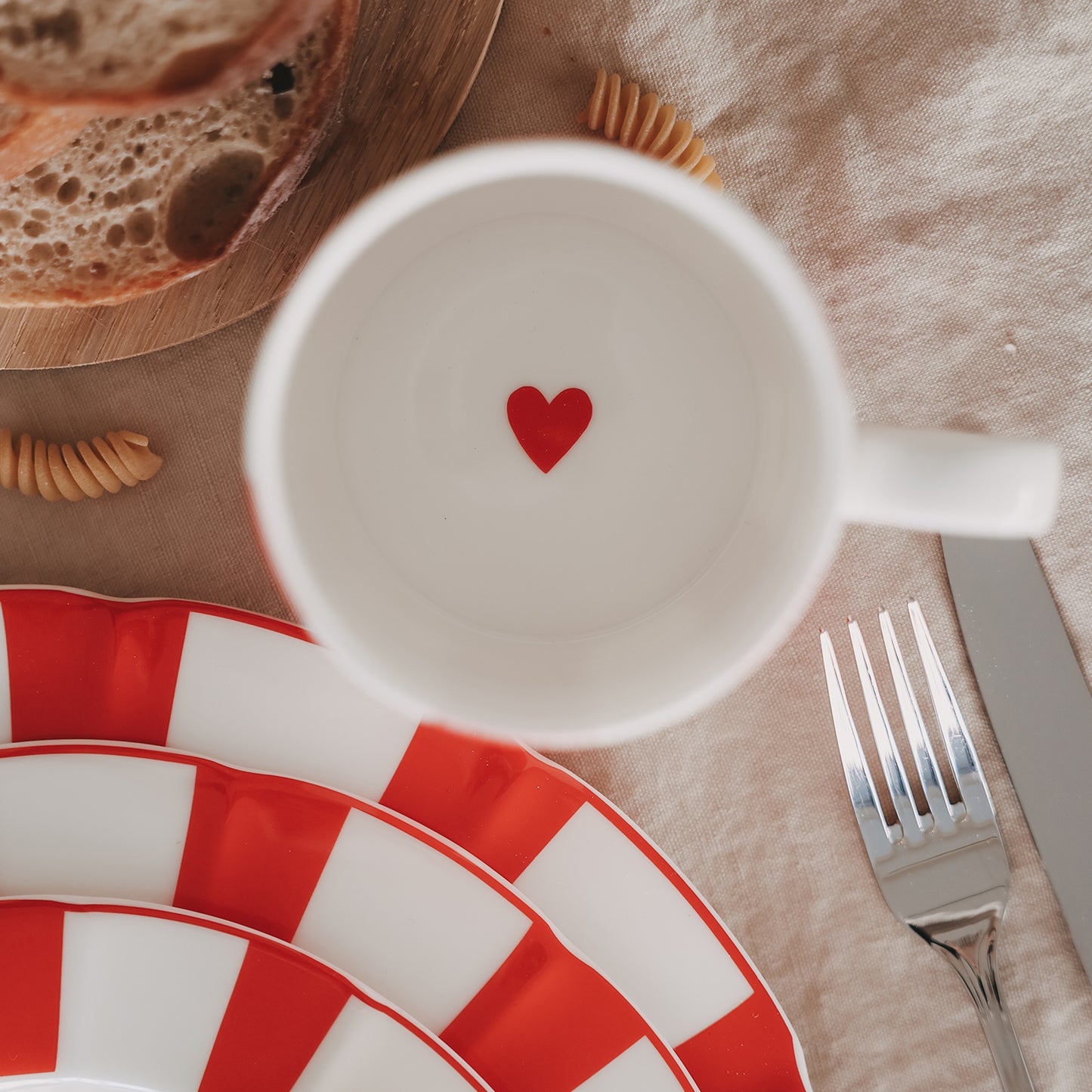 Tasse Streifen rot (VE = 4 Stk.)