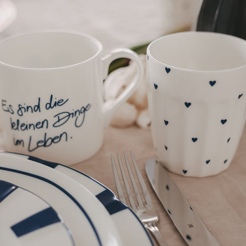Becher kleine Herzen dunkelblau (VE = 4 Stk.)