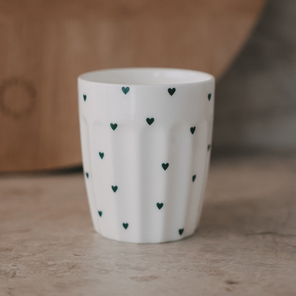 Becher kleine Herzen grün (VE = 4 Stk.)