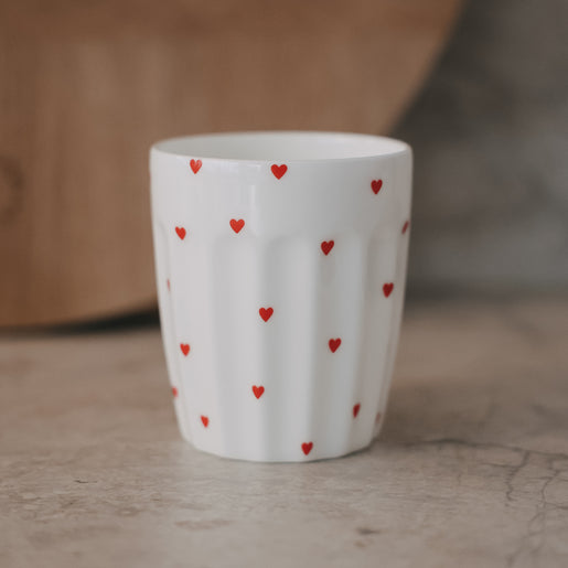 Becher kleine Herzen rot (VE = 4 Stk.)