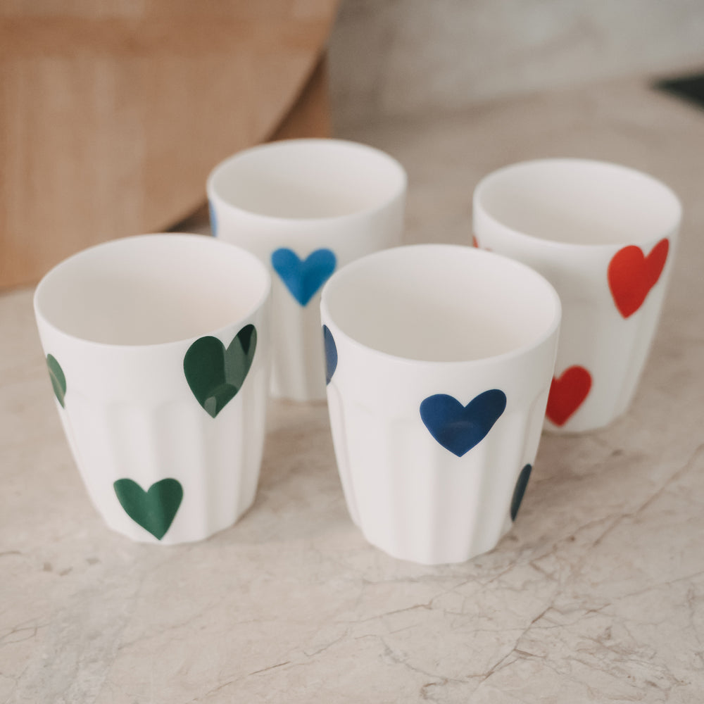 Becher große Herzen dunkelblau (VE = 4 Stk.)