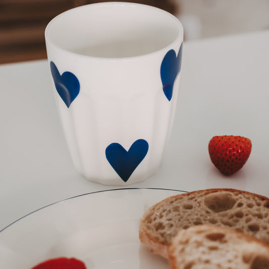 Becher große Herzen dunkelblau (VE = 4 Stk.)