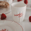 Becher Breakfast club rot (VE = 4 Stk.)
