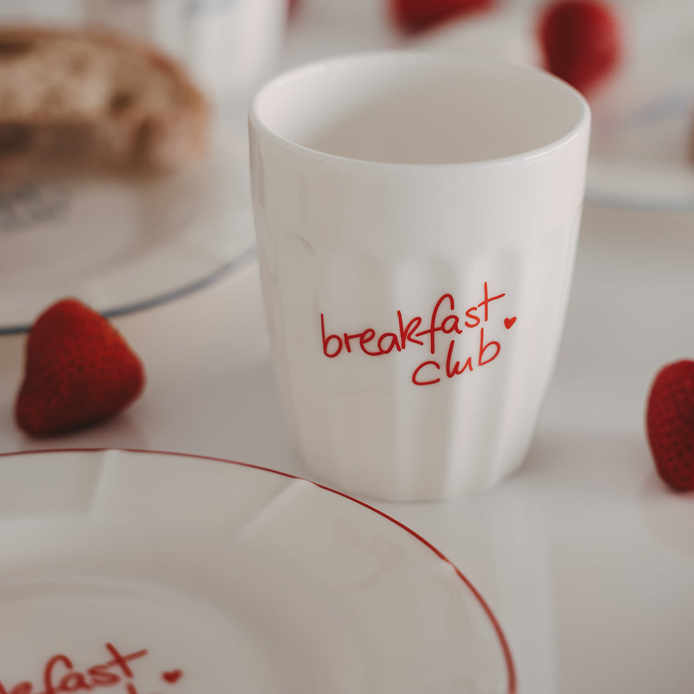 Becher Breakfast club rot (VE = 4 Stk.)