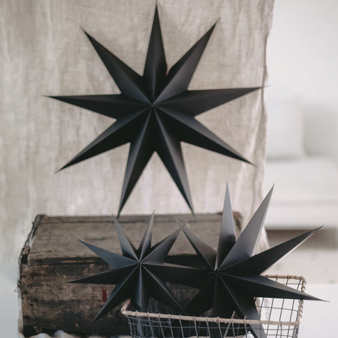 Étoiles en papier lot de 3 noir (VE = 6 lots)