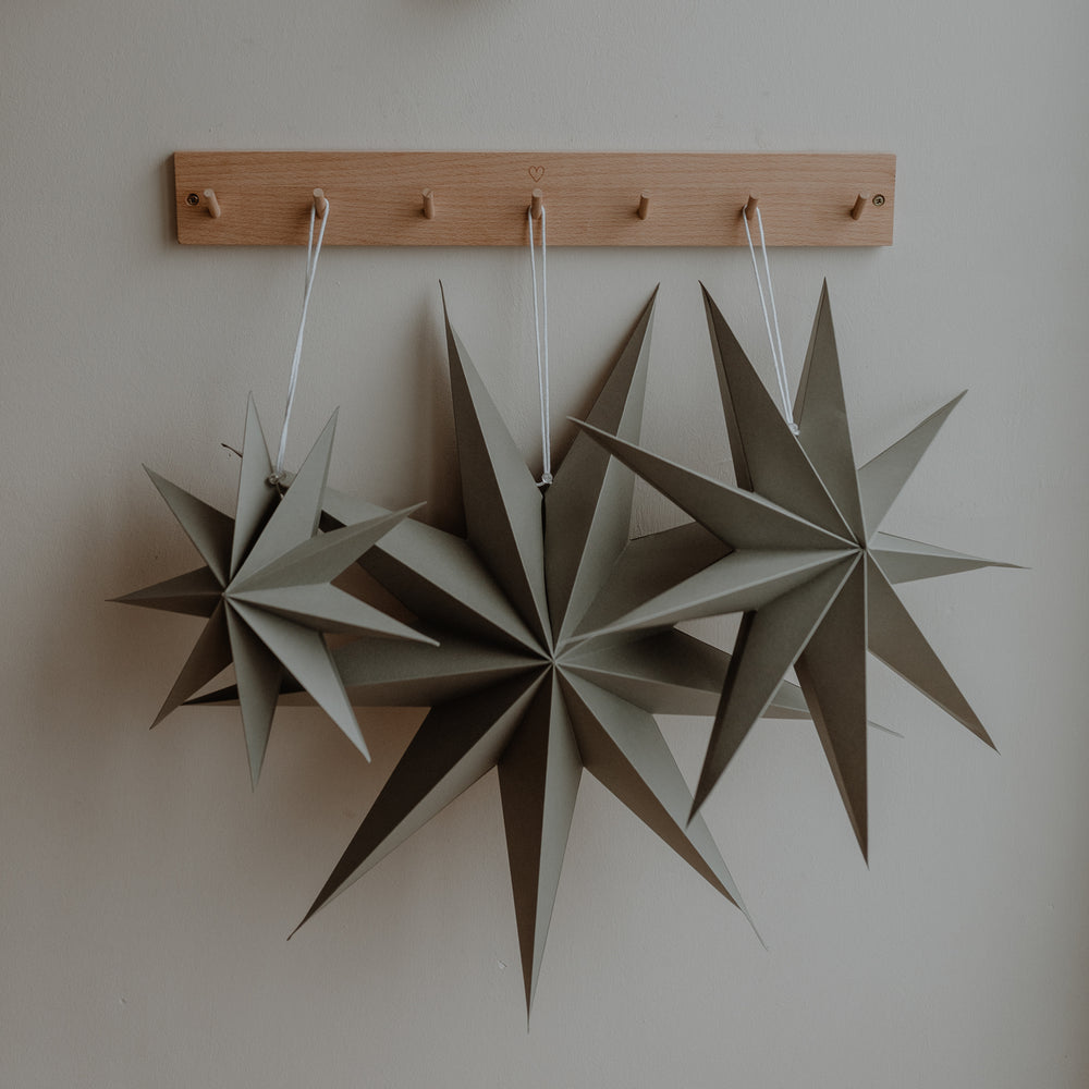 Étoiles en papier lot de 3 gris (VE = 6 lots)