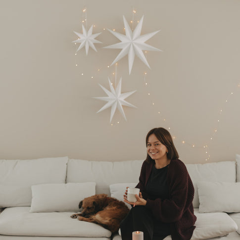 Paper stars 3-piece set white (VE = 6 sets)