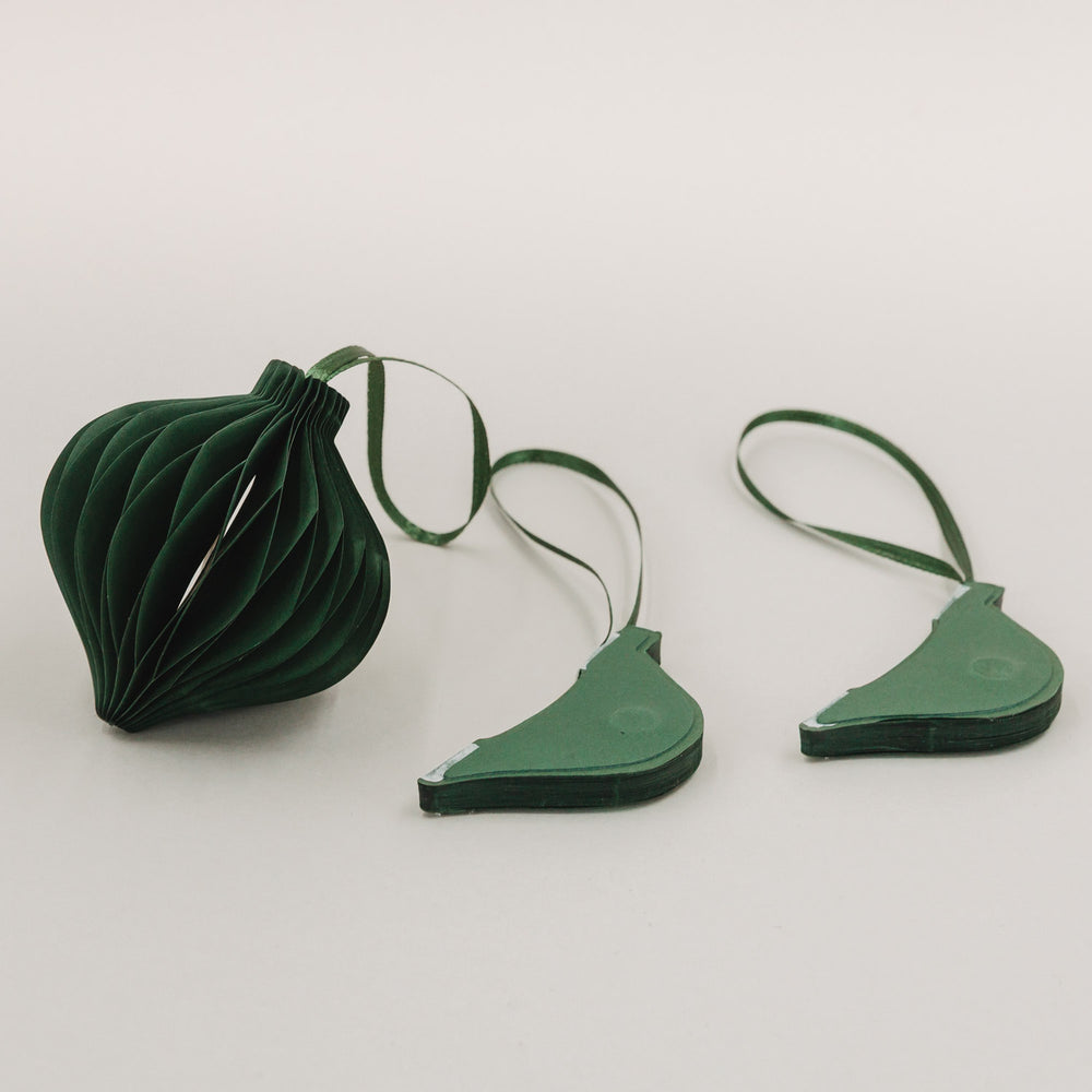 Étiquettes en papier lot de 3 7cm vert foncé (VE = 6 pcs)