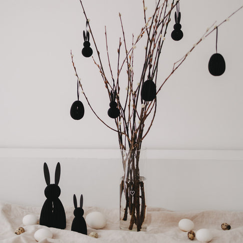 Papieranhänger 6er Set Ostern schwarz (VE = 6 Stk.)