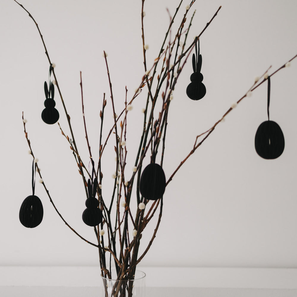 Papieranhänger 6er Set Ostern schwarz (VE = 6 Stk.)