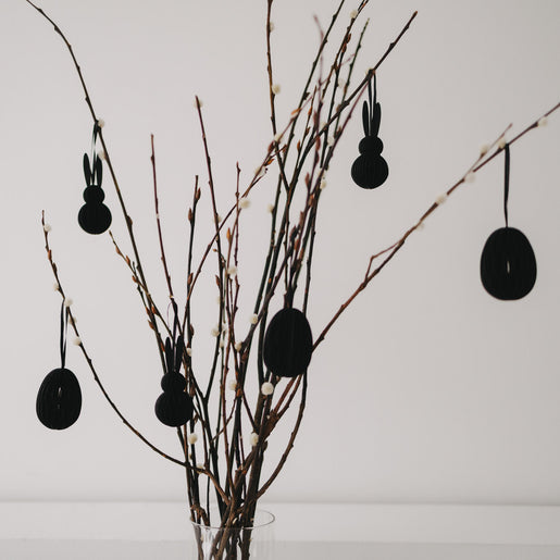 Papieranhänger 6er Set Ostern schwarz (VE = 6 Stk.)