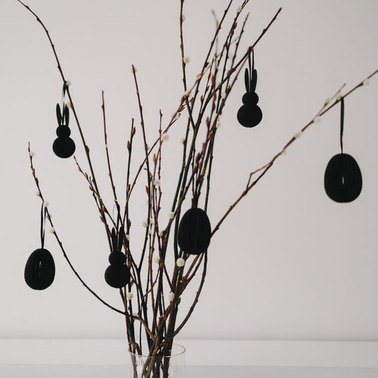 Papieranhänger 6er Set Ostern schwarz (VE = 6 Stk.)