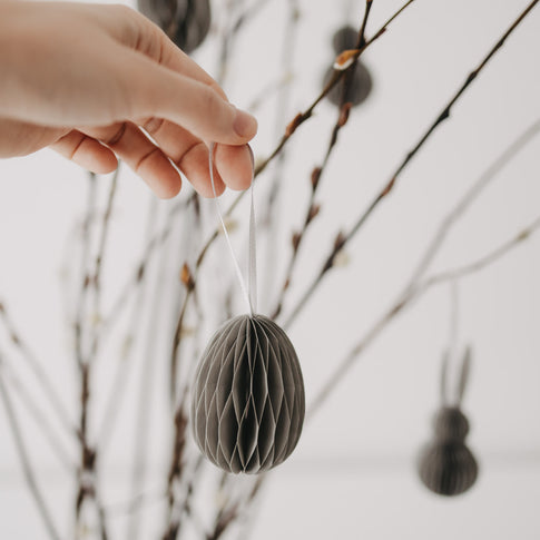 Papieranhänger 6er Set Ostern grau (VE = 6 Stk.)