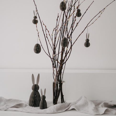 Papieranhänger 6er Set Ostern grau (VE = 6 Stk.)