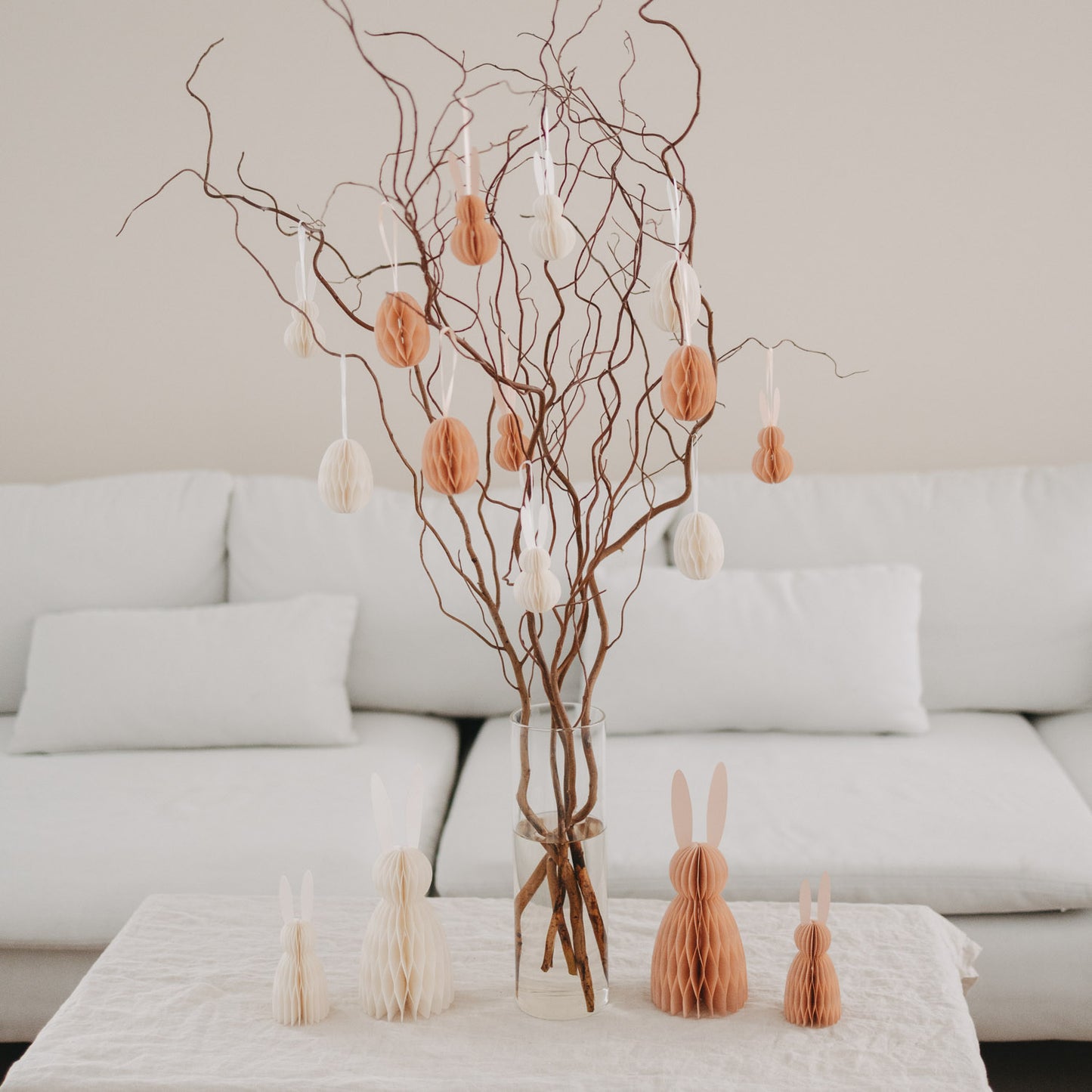 Papierhasen 2er Set peach (VE = 6 Stk.)