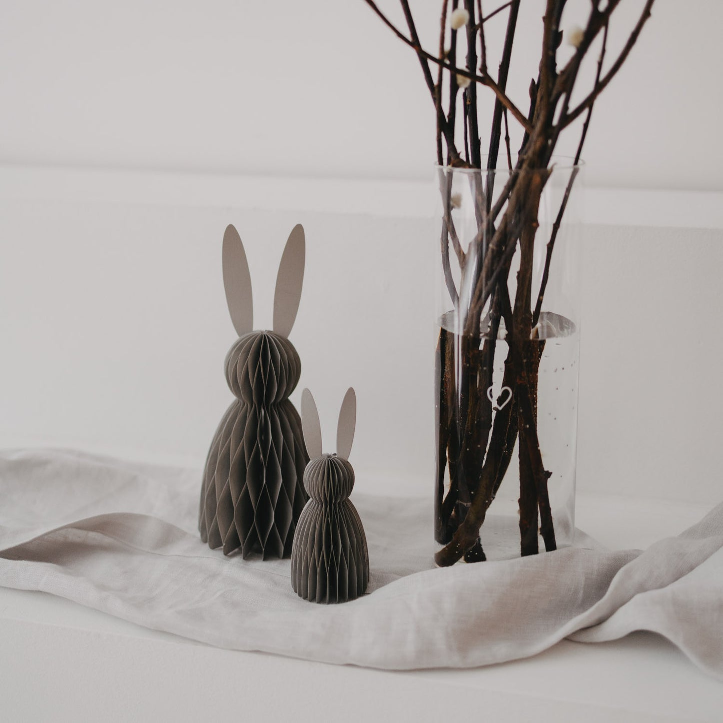 Papierhasen 2er Set grau (VE = 6 Stk.)
