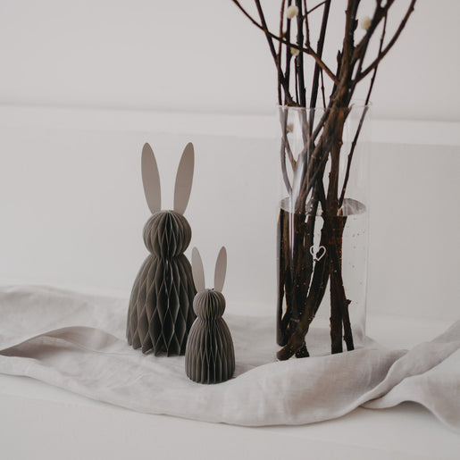 Papierhasen 2er Set grau (VE = 6 Stk.)