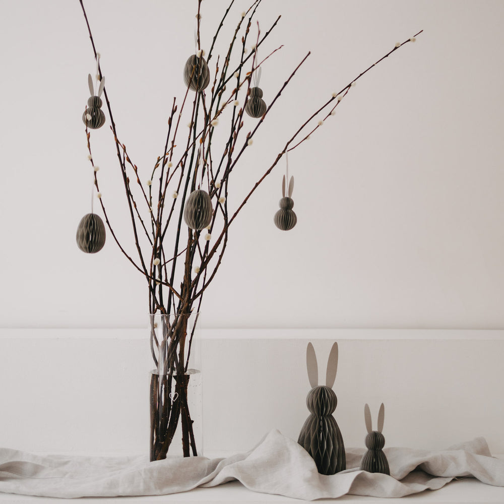 Papierhasen 2er Set grau (VE = 6 Stk.)