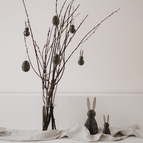 Papierhasen 2er Set grau (VE = 6 Stk.)