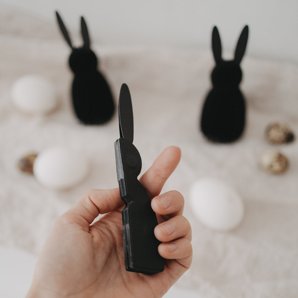 Papierhasen 3er Set klein schwarz (VE = 6 Stk.)