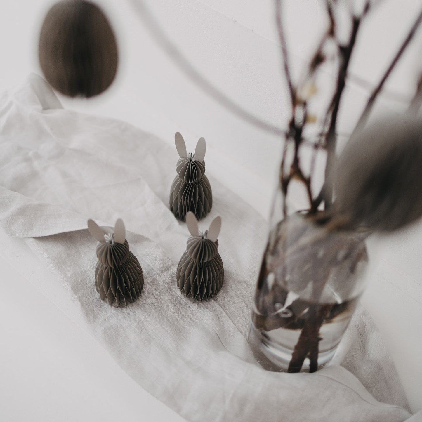 Papierhasen 3er Set klein grau (VE = 6 Stk.)