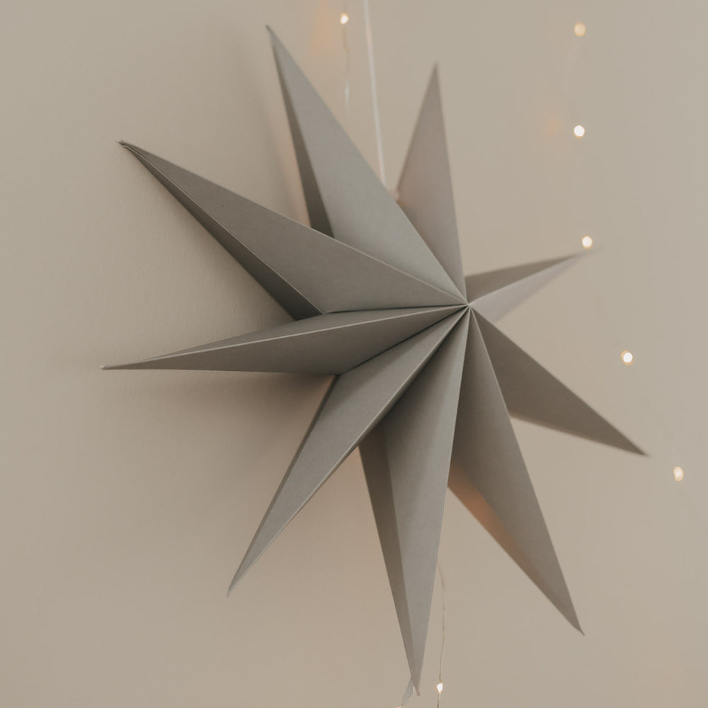 Papiersterne 3er Set grau (VE = 6 Sets)